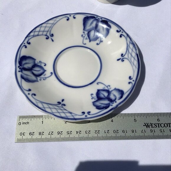 Rare Vtg Russian (USSR) Soviet Antq DULEVO Dapko Blue Floral Porcelain Tea Set - Picture 16 of 16